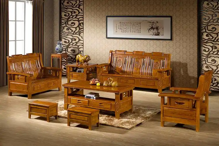 精品实木沙发 现代中式风格 高密实木家具 双人沙发床 323#图片_7