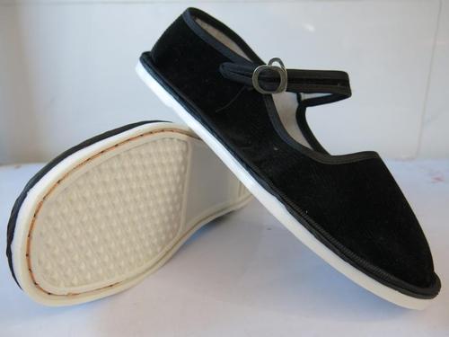 女士一代布鞋条绒绒面塑料白底红底老北京山羊传统布鞋