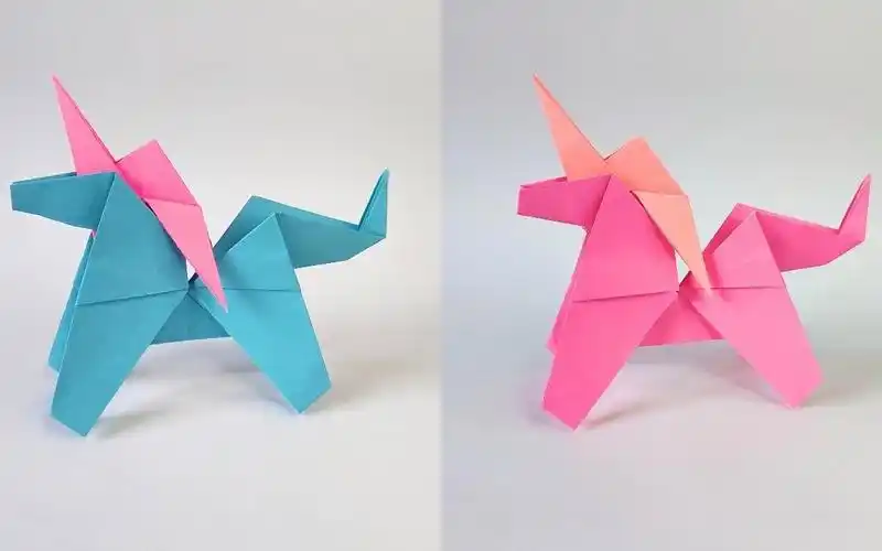 【origami library】独角兽折纸教程how to make a paper unicorn