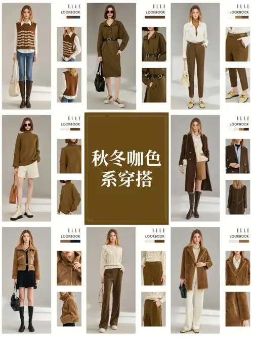 ootd秋冬流行色时尚咖啡色75