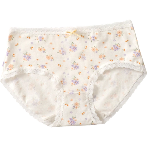 中腰平角纯棉抑菌裆少女可爱性感时尚包臀舒适透气蝶安芬女士内裤