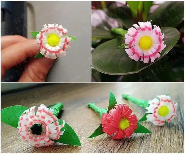 如何利用吸管制做漂亮塑料小花