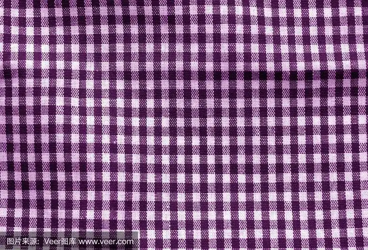 紫色调的格子织物纹理.