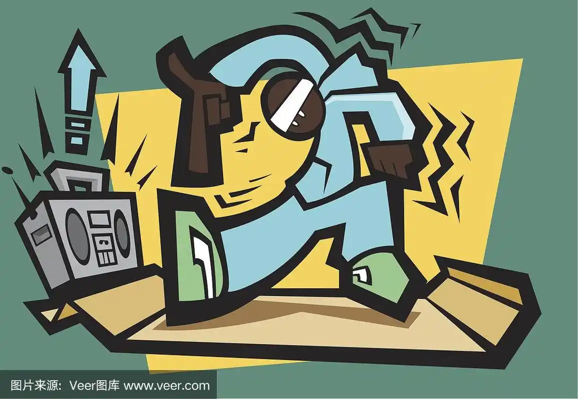 老派说唱,嘻哈,绘画插图,复古风格,城市生活