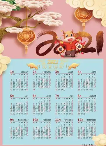 汝阳中等专业学校20级电子商务专业学生牛年年历作品展示