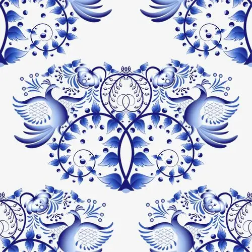 纯手绘敦煌风花纹纹样装饰图案元素