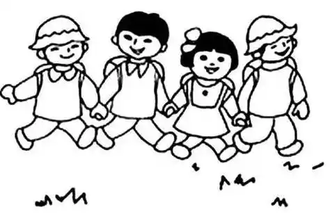 手牵手简笔画 小朋友手牵手简笔画