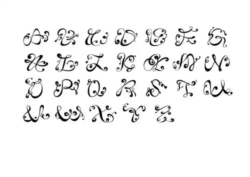 每日一练 花体大写字母_流流刘刘-站酷zcool