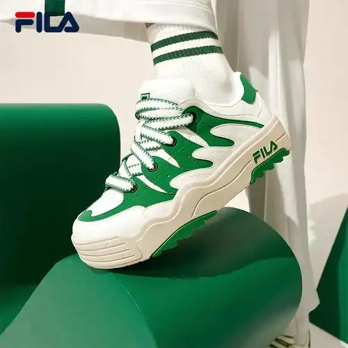 fila斐乐斑斓rosetta女鞋板鞋2023新款面包厚底板鞋