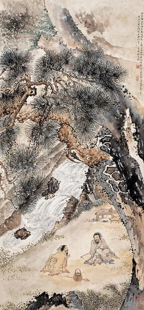 0376 1949年作 采薇图 镜心 设色绢本