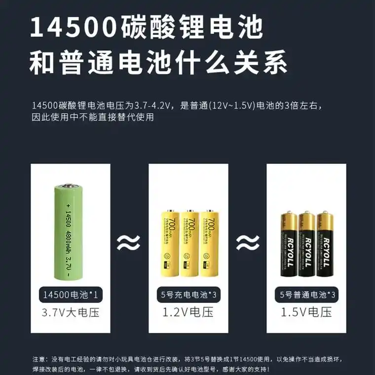 纯科普:怎么区分5号7号电池.14500和5号外观一样,实际 - 抖音