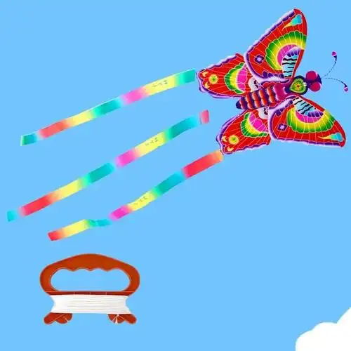 钓鱼竿小风筝儿童微风易飞动态新款手持金鱼小孩小鸟小号迷你燕子_爱