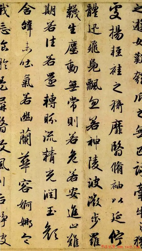 赵孟頫行书书法欣赏《洛神赋》