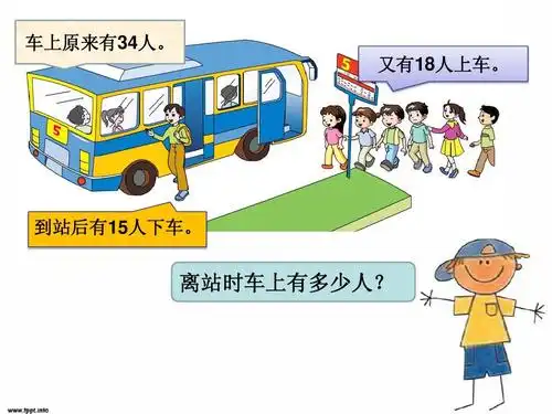 车上原来有34人. 又有18人上车. 到站后有15人下车.