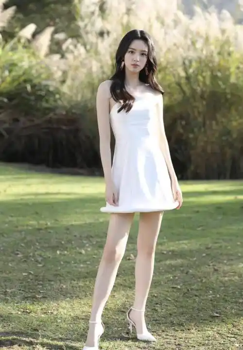 张艺凡175的身高确实不需要高跟鞋的加持,但是搭配这种白色低跟皮鞋也
