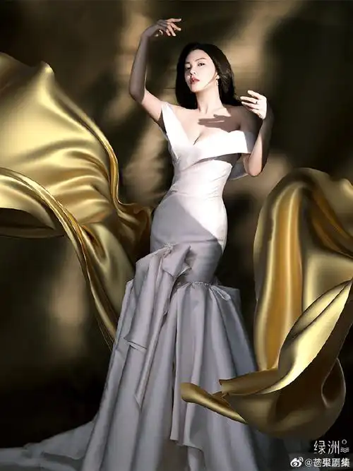 张雨绮3d鱼尾裙大片##微博之夜#张雨绮3d鱼尾裙造型,啊啊广告级钡的