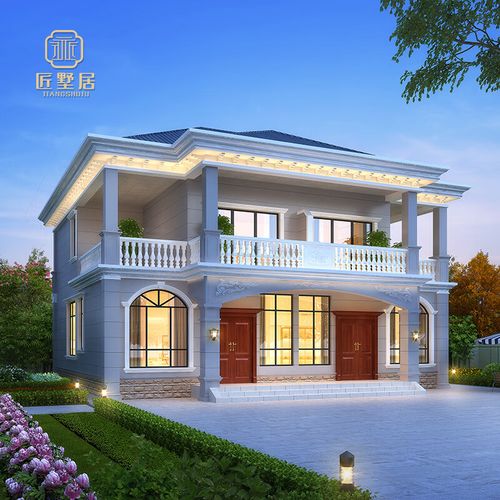 匠墅居双拼别墅设计图纸二层简欧风格全套施工图纸新款农村自建房设计