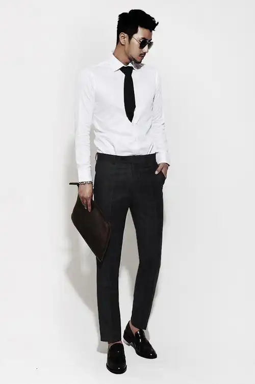 pt245 韩版进口修身西裤商务休闲西装裤男士灰色西裤卫裤