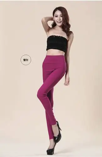 夏季薄款高腰弹力外穿打底裤女松紧腰口袋长