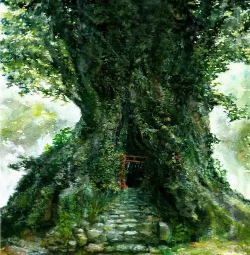 幻想 梦境 鸟居 巨树