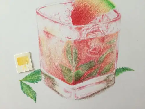 彩铅教程 | 冰凉一夏,来杯西瓜冰饮吧