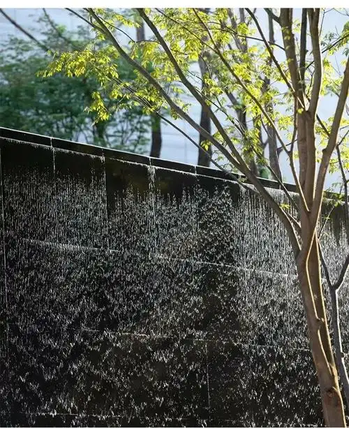 水幕墙不锈钢瀑布出水口景墙水幕水景墙流水槽水景观鱼池花园庭院 7米