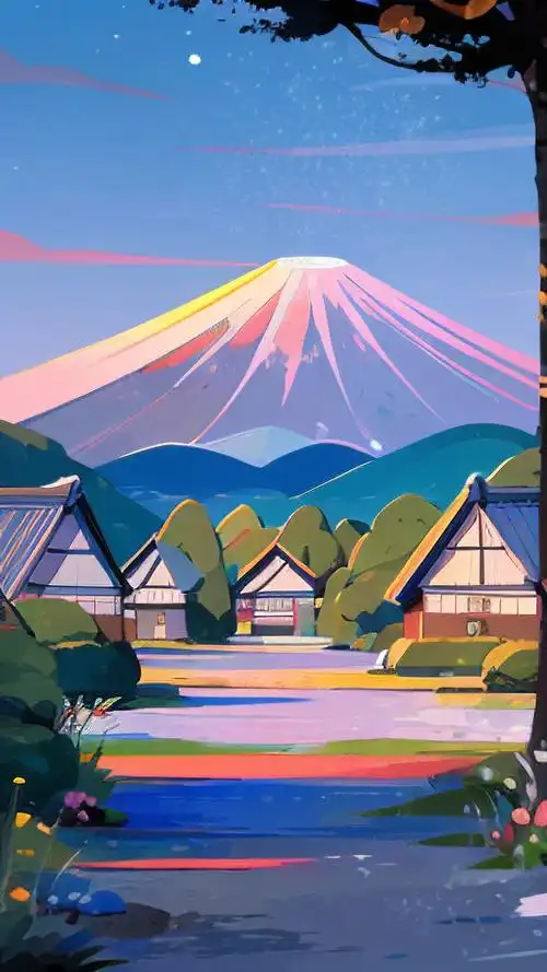 日系古早风壁纸🌸富士山下