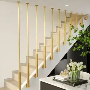 铁艺轻奢楼梯扶手护栏室内家用简易复式公寓栏杆别墅现代简约围栏