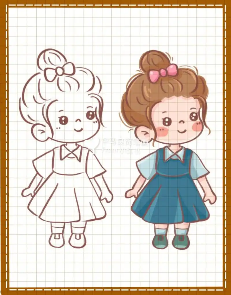 简笔画|简单可爱小女孩卡通儿童头像零基础 零基础绘画|简笔画教程