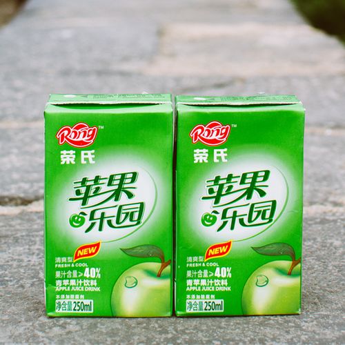 荣氏果汁青苹果汁饮料整箱纸盒装批发24盒包邮