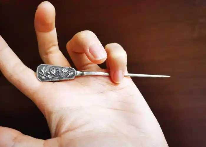 老银牡丹发簪古风汉服配饰