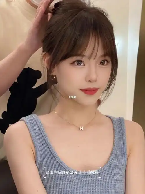 刘海是发型的灵魂78显脸小的法式刘海