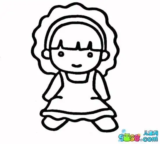 人物简笔画图片大全_可爱的布娃娃