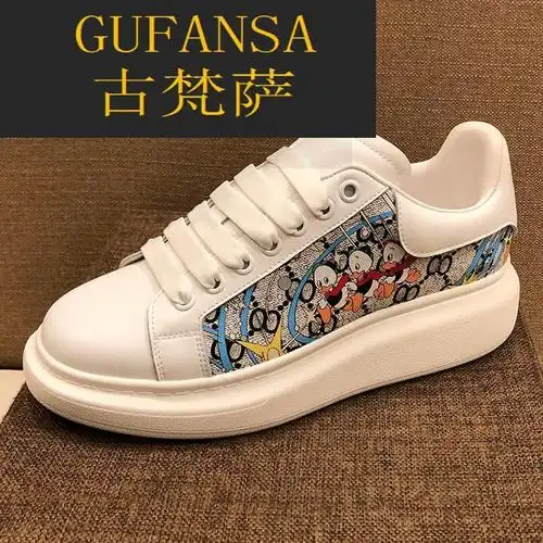 gufansa法国奢侈品牌 欧洲上流名士高端品牌麦昆卡通唐老鸭小白鞋男