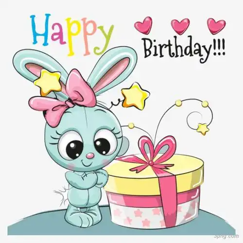 过生日的兔子卡通png素材透明免抠图片其他元素