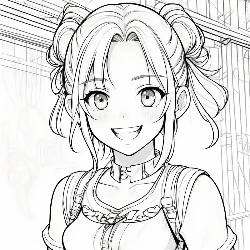 96动漫女生头像线稿集9915