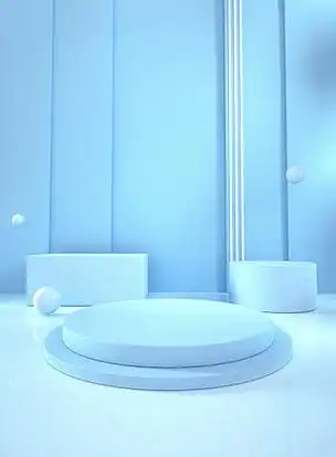 c4d清新蓝色淘宝电商产品展示场景背景图
