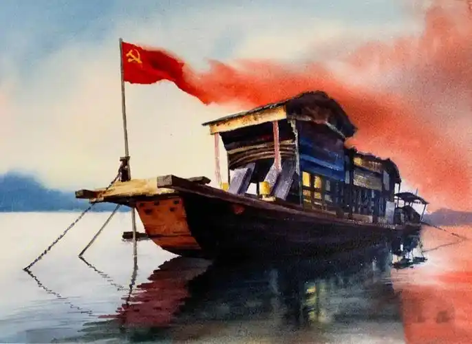 建党100周年水彩