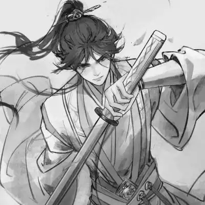 动漫古风头像黑白图片