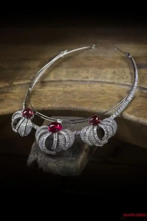 卡地亚复刻版红宝石,钻石装饰皇冠,可作项链佩戴