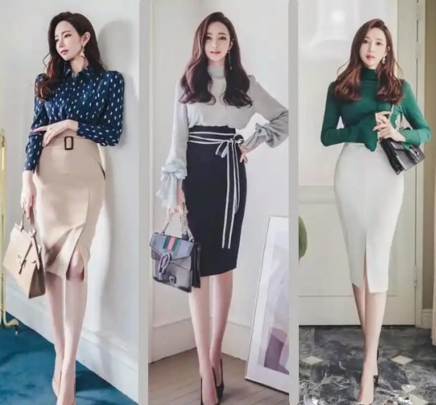 30岁职场ol穿搭,多彩多样的衬衫 时尚特色的半身裙,让整个春日都倍显