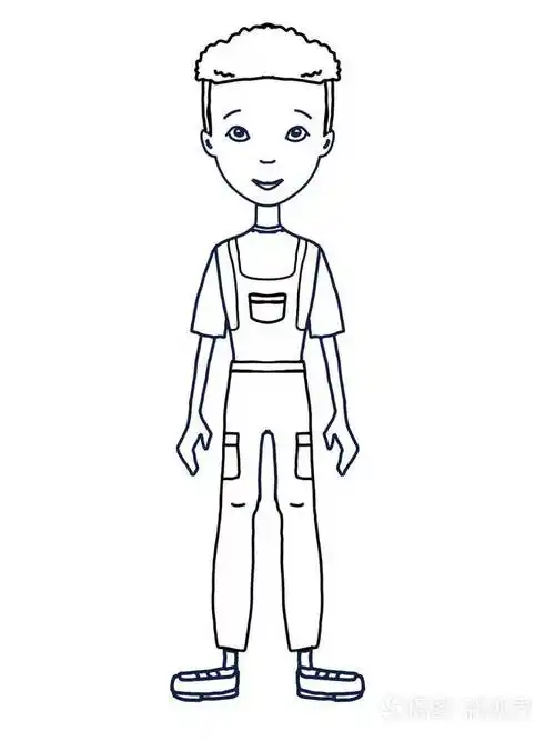 卡通小女孩男孩站立的例证