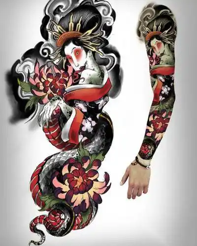 27张整条花臂纹身手稿素材