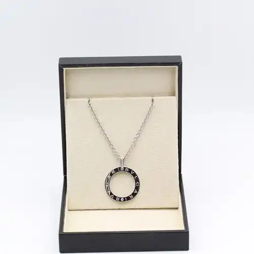 bvlgari/宝格丽项链 白金镶钻 男士项链 二手 成色99新