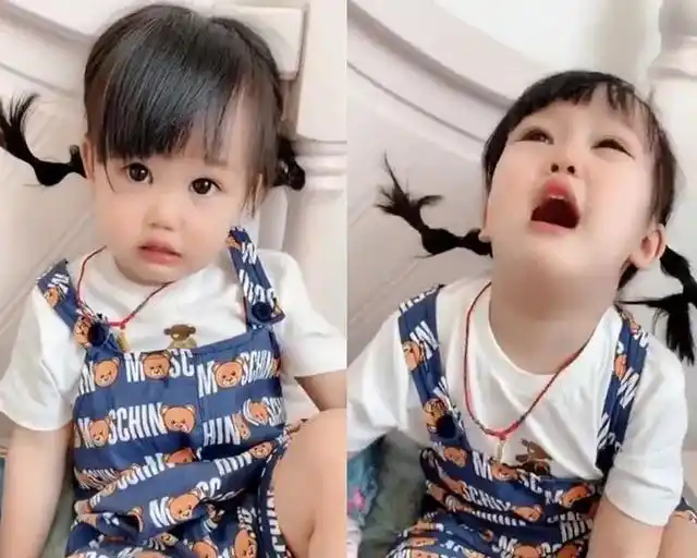 高颜值萌娃强忍眼泪,奶凶演绎"咬牙切齿",网友:表情管理绝了