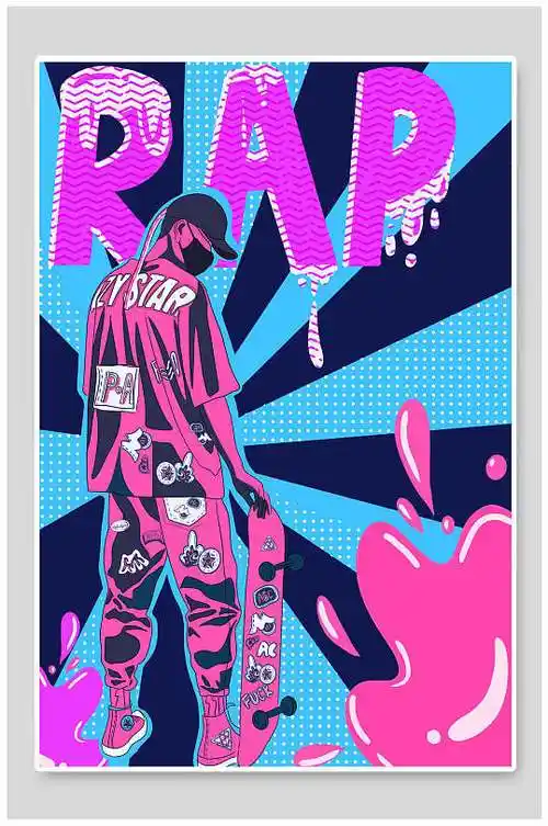 手绘嘻哈背景图片-手绘嘻哈背景设计素材-手绘嘻哈背景模板下载