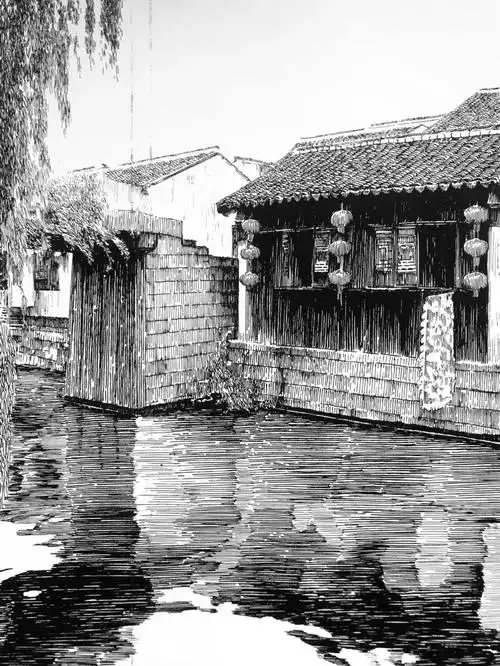 江南水乡钢笔画
