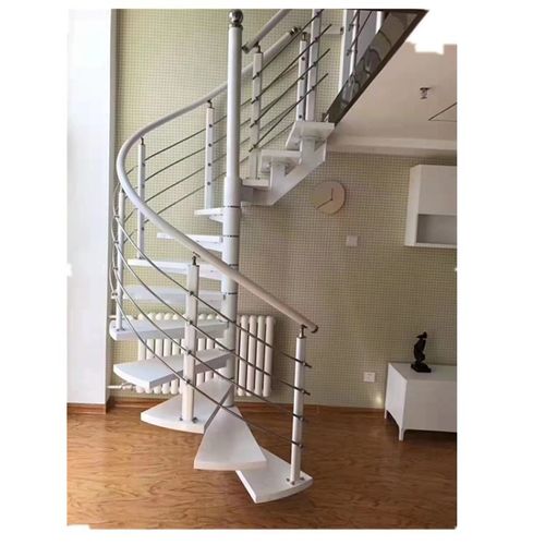 缦宛木中柱旋转楼梯 定制别墅阁楼复式楼梯室内公寓整体组装式 整体