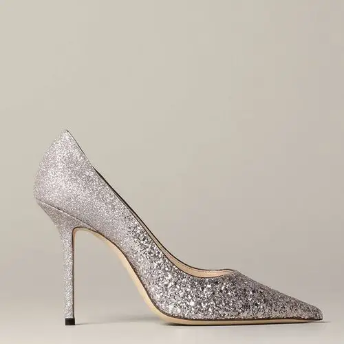 jimmychoo周仰杰20年春夏百搭女性银色高跟鞋love100