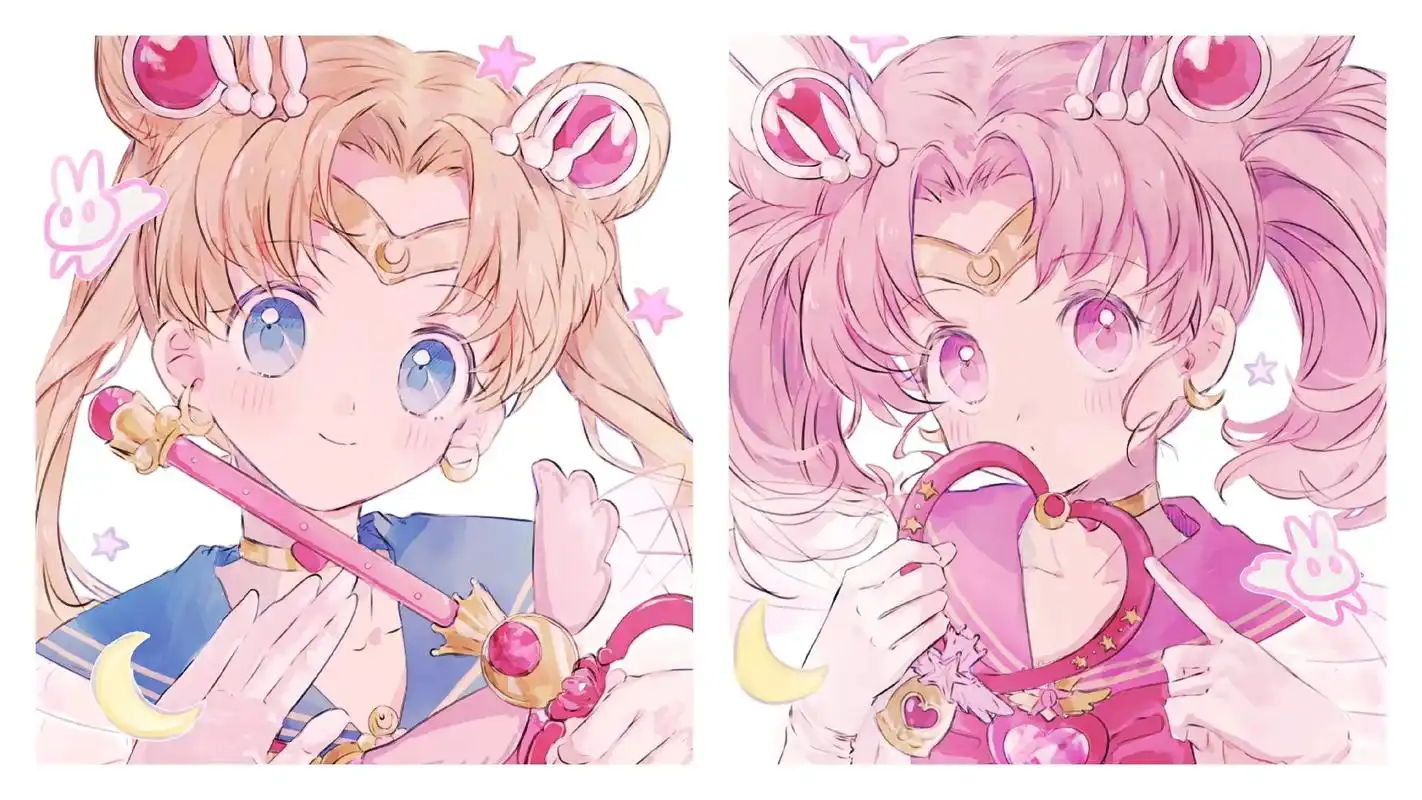 充满少女心的月亮和兔兔 #头像 #水冰月 #美少女战士  - 抖音